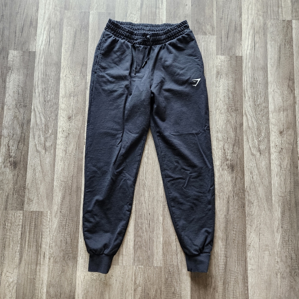 Gymshark Crest Black Drawstring Joggers View 2